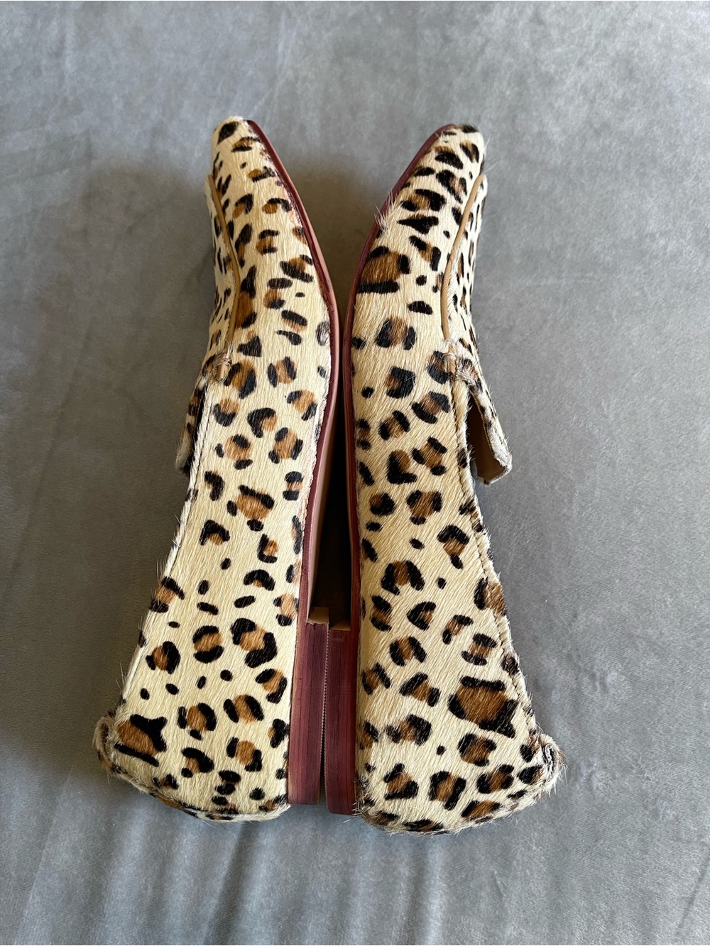 Calf Hair Leopard Cheetah Print Enjoiya Pointy Toe Narrow Haircalf Loafer Flats - Picture 6 of 8